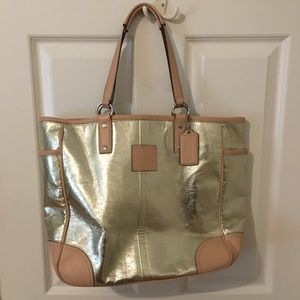 Gold Coach tote bag